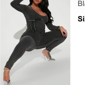 Fashion Nova Aspen Ribbed Jumpsuit